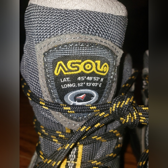 Asolo Black and Gray Outdoor Boots with Yellow Highlights - Picture 2 of 9